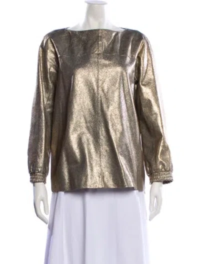 Pre-owned Vdp Collection Vintage Leather Blouse In Multi