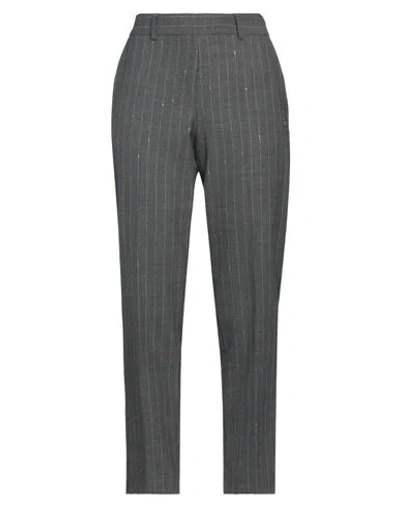 Vdp Collection Woman Pants Grey Size 6 Polyester, Virgin Wool, Elastane, Textile Fibers
