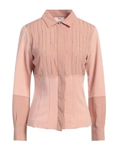 Vdp Collection Woman Shirt Pink Size 8 Viscose, Elastane, Acetate, Silk