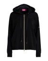 Vdp Via Delle Perle Club Woman Sweatshirt Black Size 10 Viscose, Elastane, Cotton, Metallic Fiber In Black