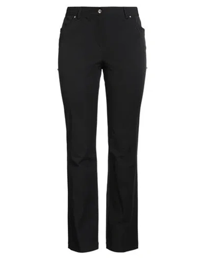 Vdp Via Delle Perle Collection Woman Pants Black Size 10 Cotton, Polyamide, Elastane