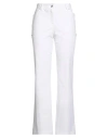 Vdp Via Delle Perle Collection Woman Pants White Size 10 Cotton, Polyamide, Elastane In Gray