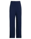 Vdp Via Delle Perle Woman Pants Navy Size 6 Acetate, Viscose In Blue
