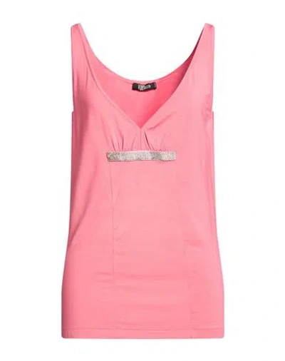 Vdp Via Delle Perle Woman Top Coral Size 12 Viscose, Elastane In Red