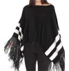 Vecceli Studded Fringe Cape In Black In Black