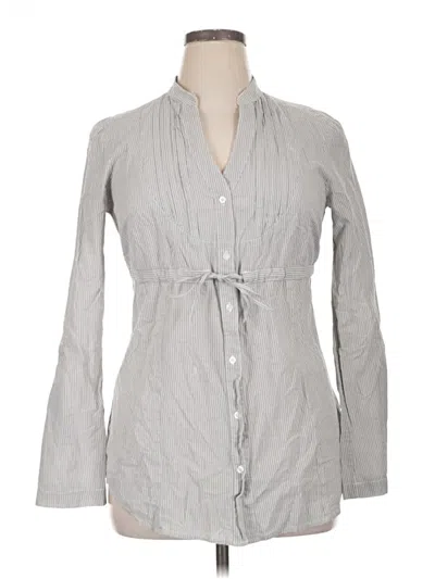 Pre-owned Veda 3/4 Sleeve Button Down Shirt In Gray