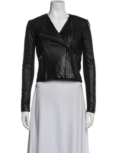 Pre-owned Veda Biker Jacket In Black