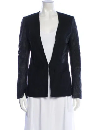Pre-owned Veda Calf Leather Blazer In Black