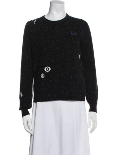 Pre-owned Veda Cashmere Graphic Print Sweater In Black