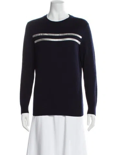 Pre-owned Veda Cashmere Striped Sweater In Blue