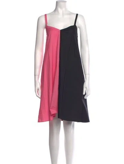 Pre-owned Veda Colorblock Pattern Mini Dress In Pink