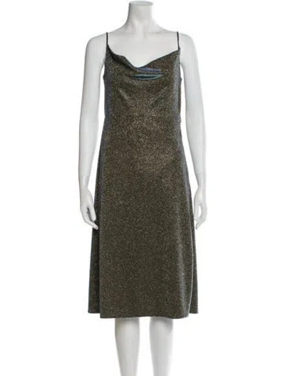 Pre-owned Veda Cowl Neck Midi Length Dress W/ Tags