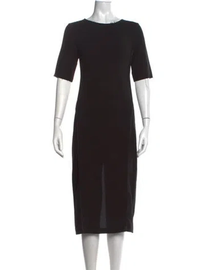 Pre-owned Veda Crew Neck Knee-length Dress In Black