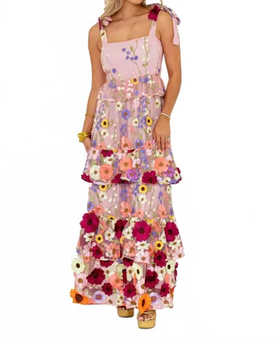 Veda Edie Floral Maxi Dress In Pink In Multi