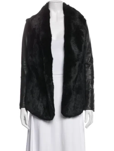 Pre-owned Veda Fur Coat In Black