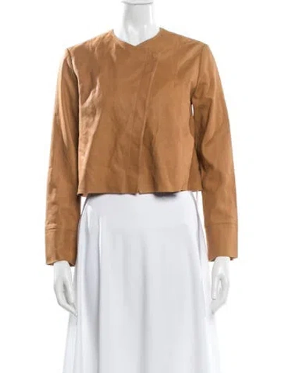 Pre-owned Veda Goat Leather Evening Jacket In Neutral