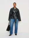 Veda Jaden Cropped Trench Coat Es Black 3x In Black