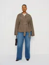 Veda Jaden Cropped Trench Coat Es Brown 3x In Brown