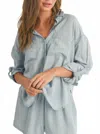 Veda Josephine Button Down Blouse In Light Blue In Blue