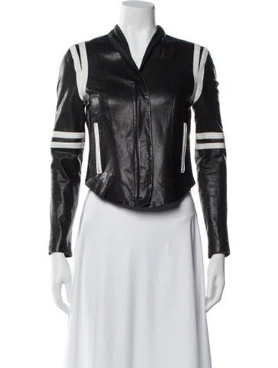 Pre-owned Veda Lamb Leather Biker Jacket In Multi