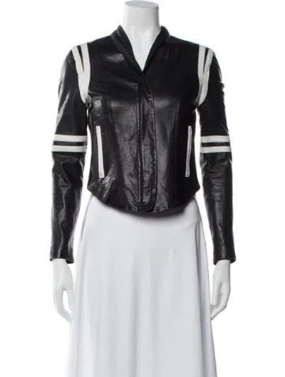 Pre-owned Veda Lamb Leather Biker Jacket In Multicolor