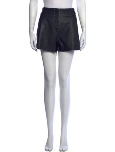 Pre-owned Veda Lamb Leather Mini Shorts In Black