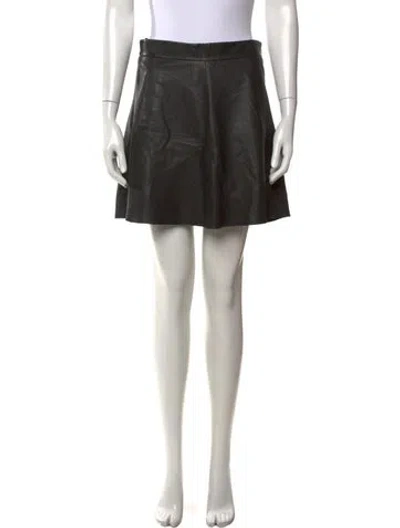 Pre-owned Veda Lamb Leather Mini Skirt In Black
