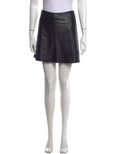 Pre-owned Veda Lamb Leather Mini Skirt In Black
