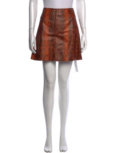 Pre-owned Veda Lamb Leather Mini Skirt In Brown