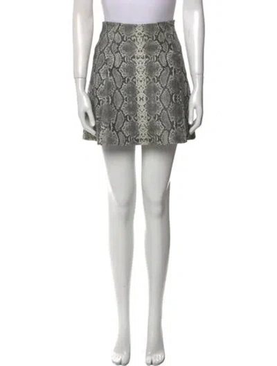 Pre-owned Veda Lamb Leather Mini Skirt In Gray