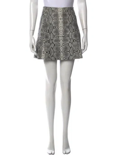 Pre-owned Veda Lamb Leather Mini Skirt In Grey