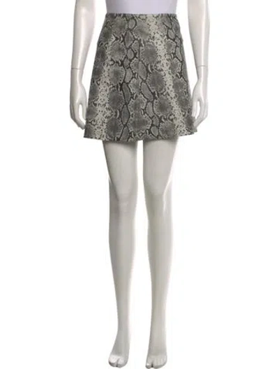 Pre-owned Veda Lamb Leather Mini Skirt In Grey