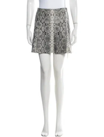 Pre-owned Veda Lamb Leather Mini Skirt In Neutrals
