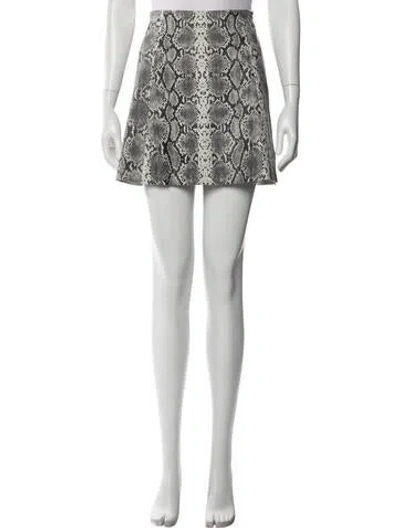 Pre-owned Veda Lamb Leather Mini Skirt W/ Tags In Gray