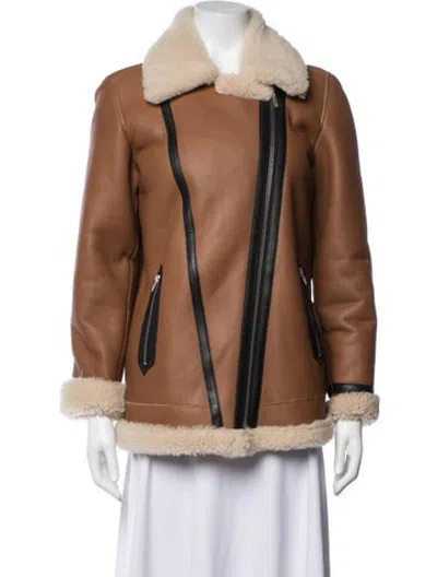 Pre-owned Veda Leather Biker Jacket W/ Tags In Neutrals