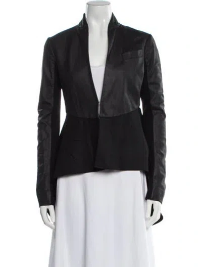 Pre-owned Veda Leather Blazer In Black