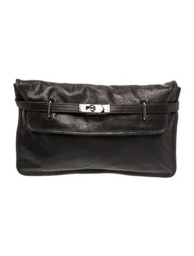 Pre-owned Veda Leather Clutch In Black