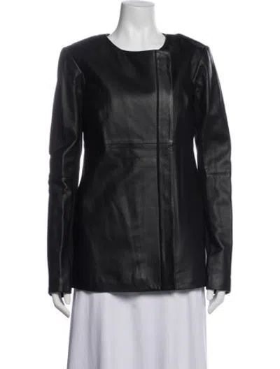 Pre-owned Veda Leather Jacket In Black