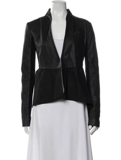 Pre-owned Veda Leather Jacket In Green