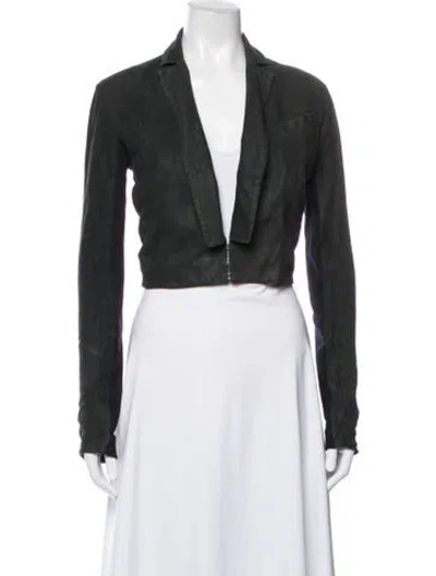 Pre-owned Veda Leather Jacket In Green
