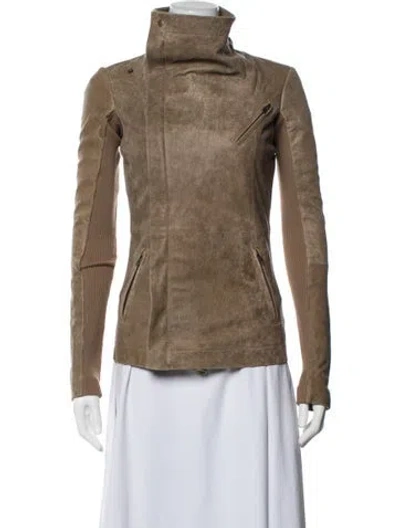 Pre-owned Veda Leather Jacket W/ Tags In Brown