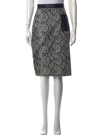 Pre-owned Veda Leather Midi Length Skirt In Black