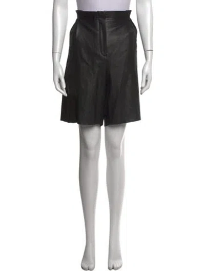 Pre-owned Veda Leather Mini Shorts In Black