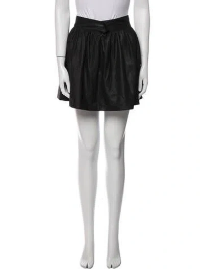 Pre-owned Veda Leather Mini Skirt In Black