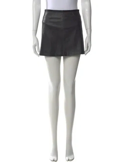 Pre-owned Veda Leather Mini Skirt In Black