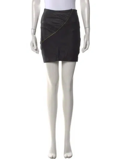 Pre-owned Veda Leather Mini Skirt In Black