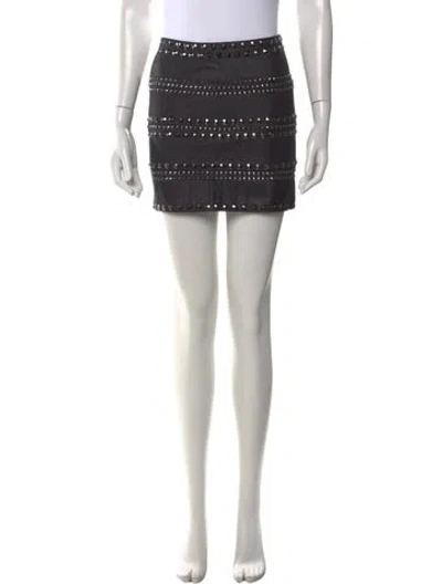 Pre-owned Veda Leather Mini Skirt In Black