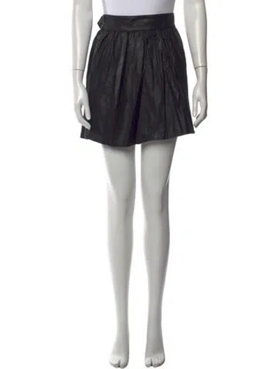 Pre-owned Veda Leather Mini Skirt In Black