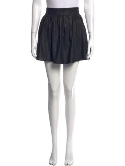 Pre-owned Veda Leather Mini Skirt In Black