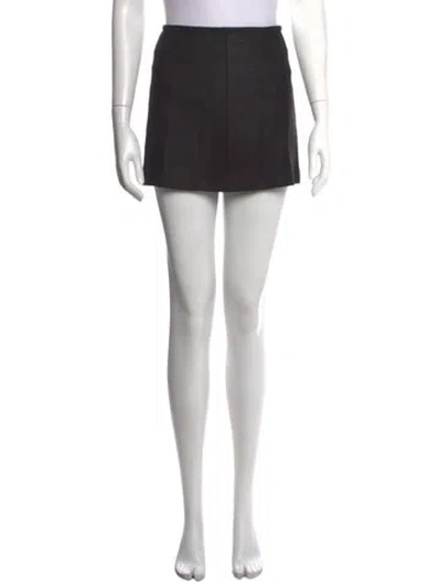Pre-owned Veda Leather Mini Skirt In Black